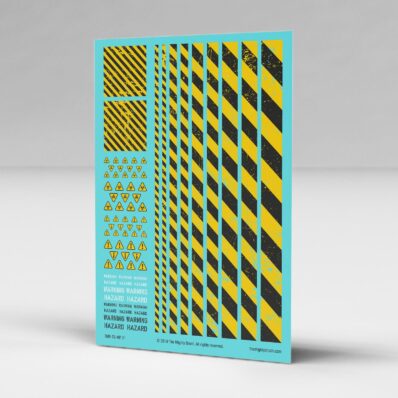 Hazard stripes transfers decals