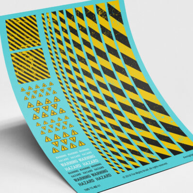 Hazard stripes transfers decals