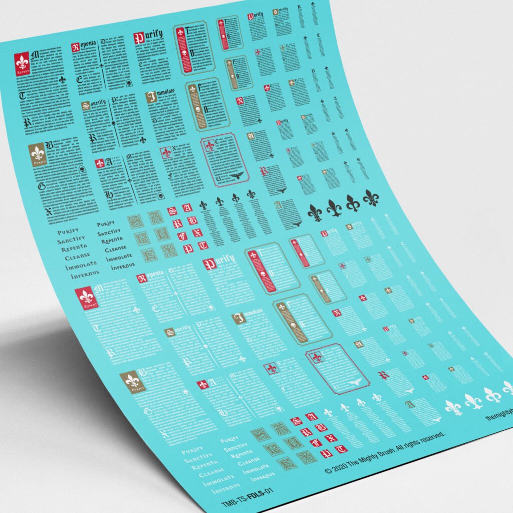 Fleur de Lis Script transfers decals