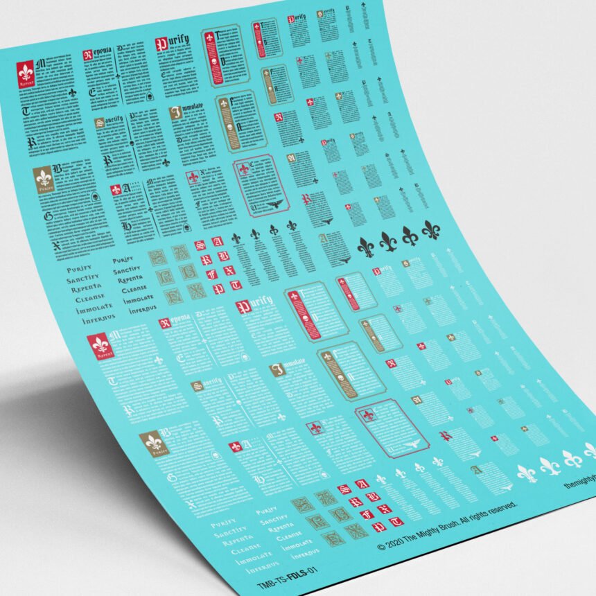 Miniatures Script Transfer Painting Guides » Transfers » Decals » Dice » The Mighty Brush