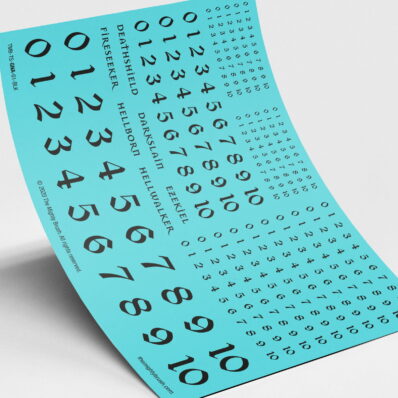 Gothic numbers black transfers