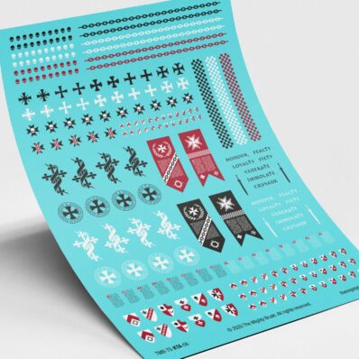 Knights Templar Maltese Cross Waterslide Transfers Decals