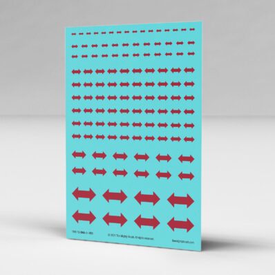 Double headed arrow unit marking transfers decals - dark red