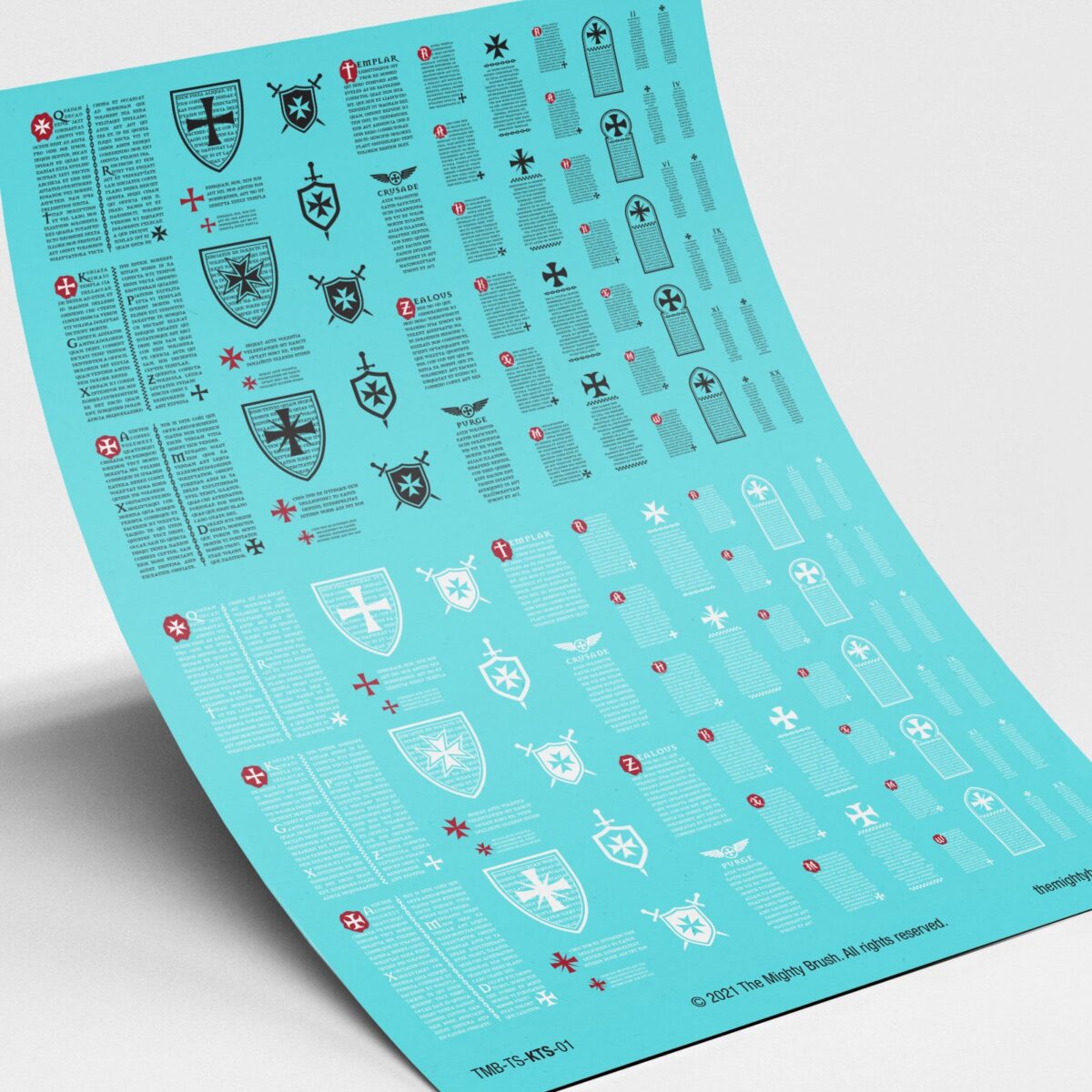 Knights Templar Script Transfers Decals
