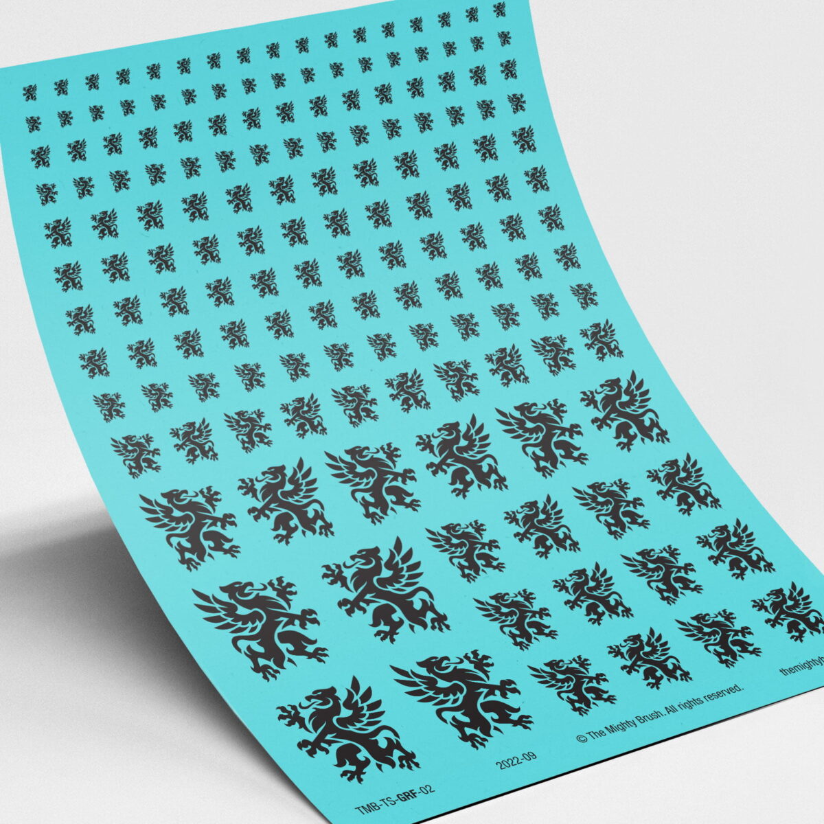 Heraldic Griffons Transfers Decals - Black