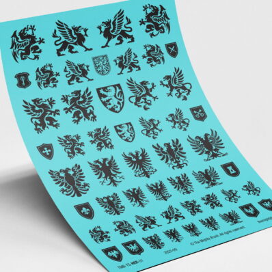 Heraldic Symbols Transfers Decals - Black