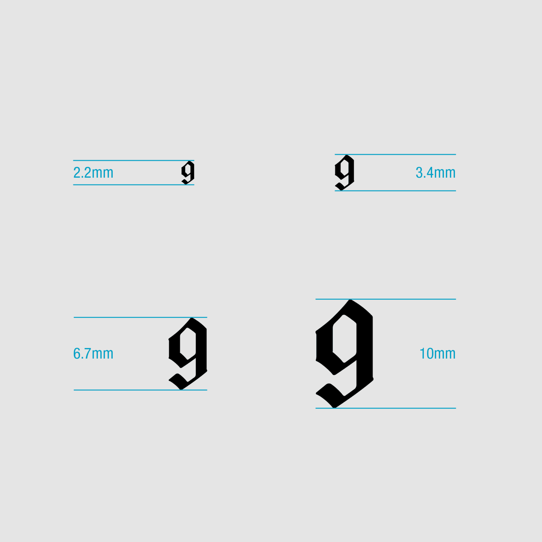 Gothic Numerals Sizes Gothic Numerals Sizes