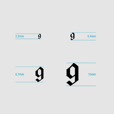 Gothic Numerals Sizes
