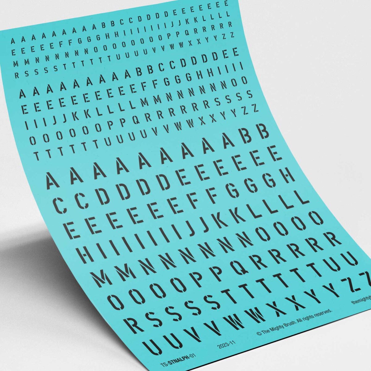 Stencil alphabet transfers decals
