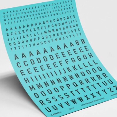 Stencil alphabet transfers decals