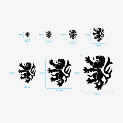 The Mighty Brush Heraldic Lion1 01 Sizes