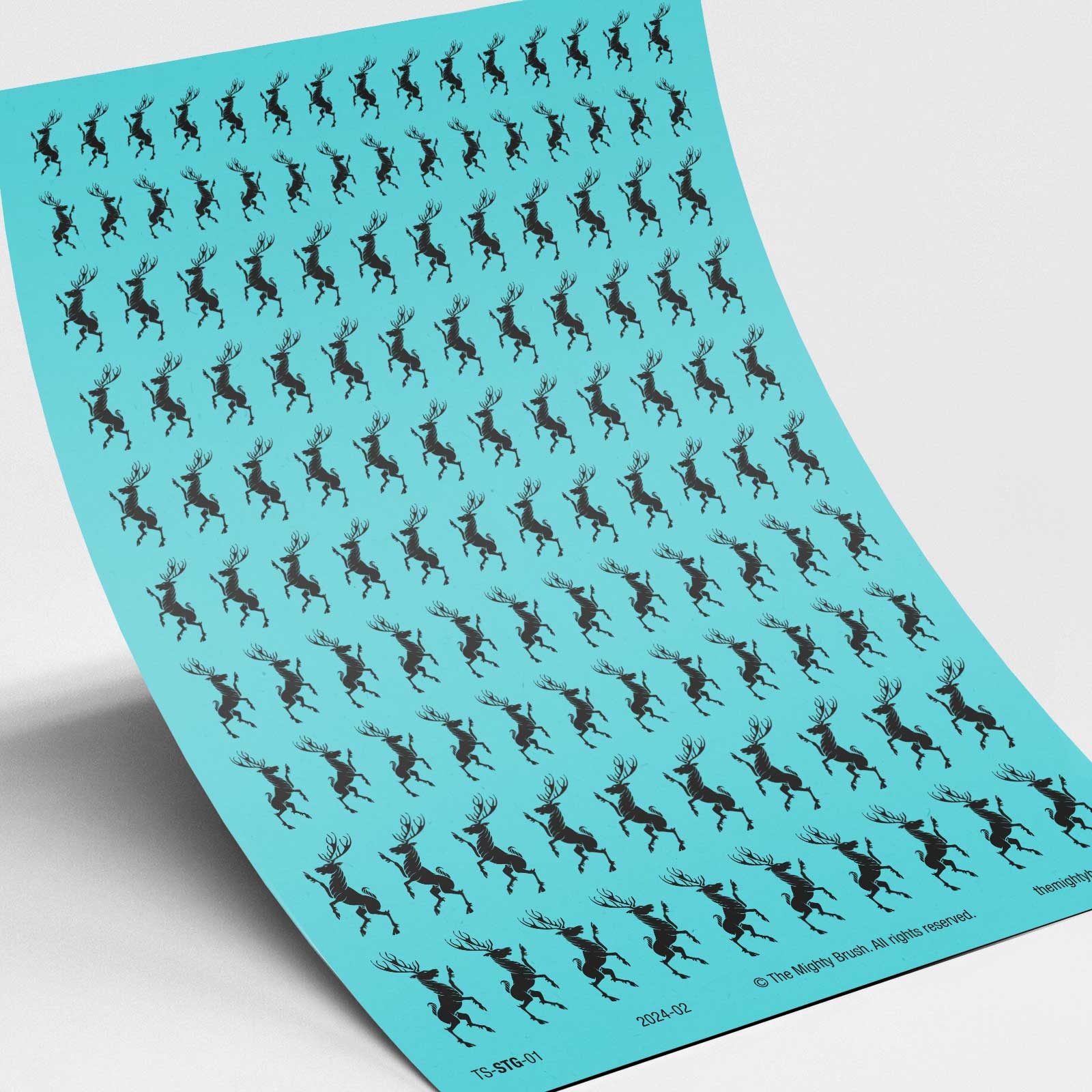 Heraldic Stag V1 Black Transfers Decals Closeup Heraldic Stag transfers decals