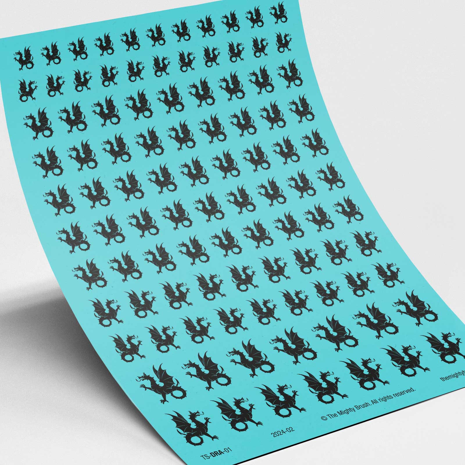 Heraldic Wyvern V1 Black Transfers Decals Closeup Heraldic Wyvern transfers decals