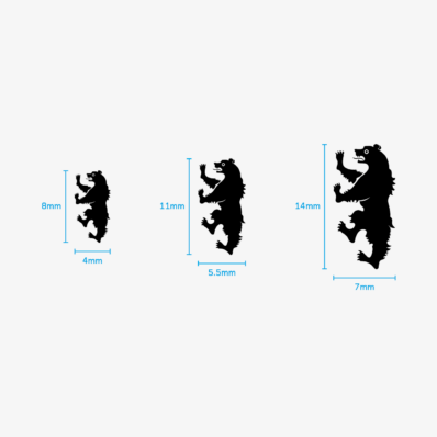 The Mighty Brush Heraldic Bear 01 Sizes