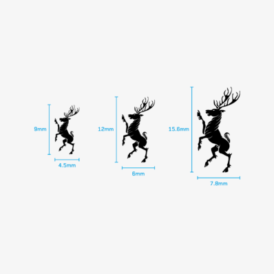 The Mighty Brush Heraldic Stag 01 Sizes