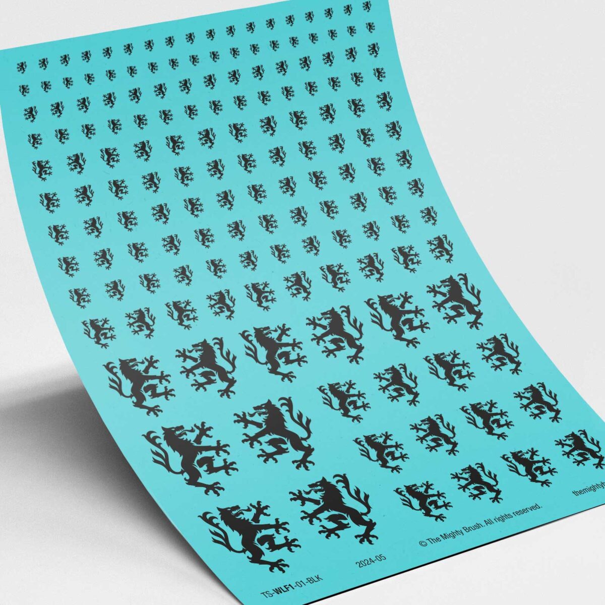 Heraldic Wolf Size 1 waterslide transfers decals