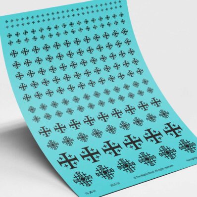 Jerusalem Cross waterslide transfers / decals - black