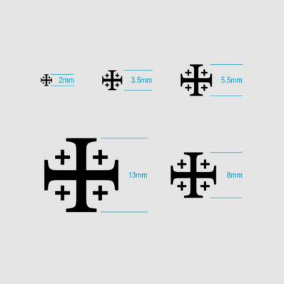Jerusalem Cross waterslide transfers / decals - sizes