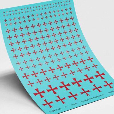 Templar Cross waterslide transfers / decals - red