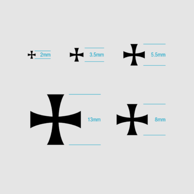 Templar Cross waterslide transfers / decals - sizes