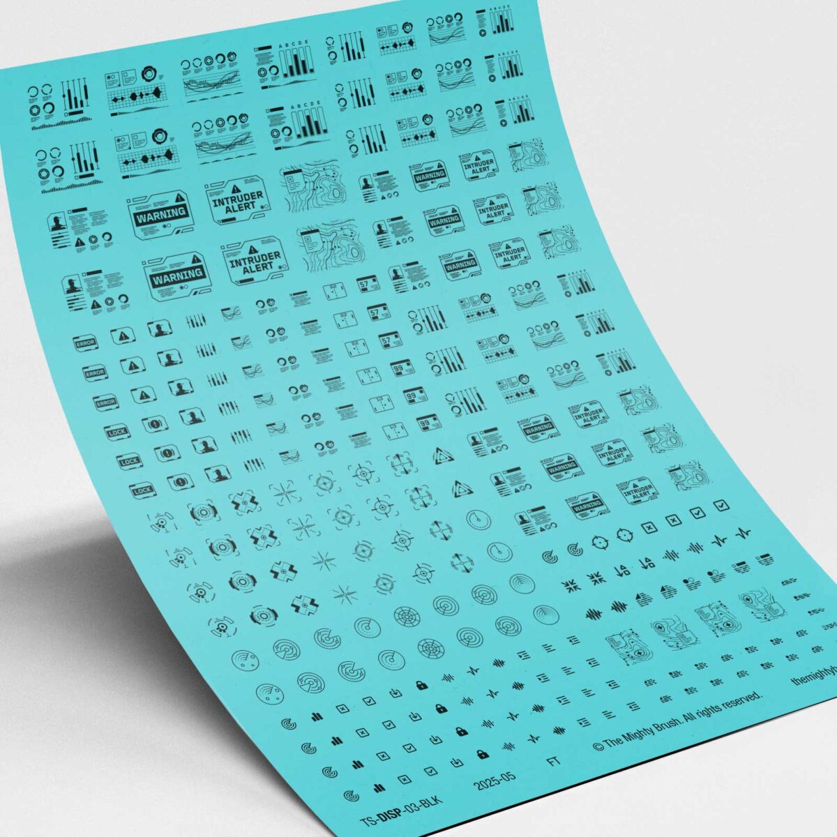 Displays and screens waterslide transfers decals - black