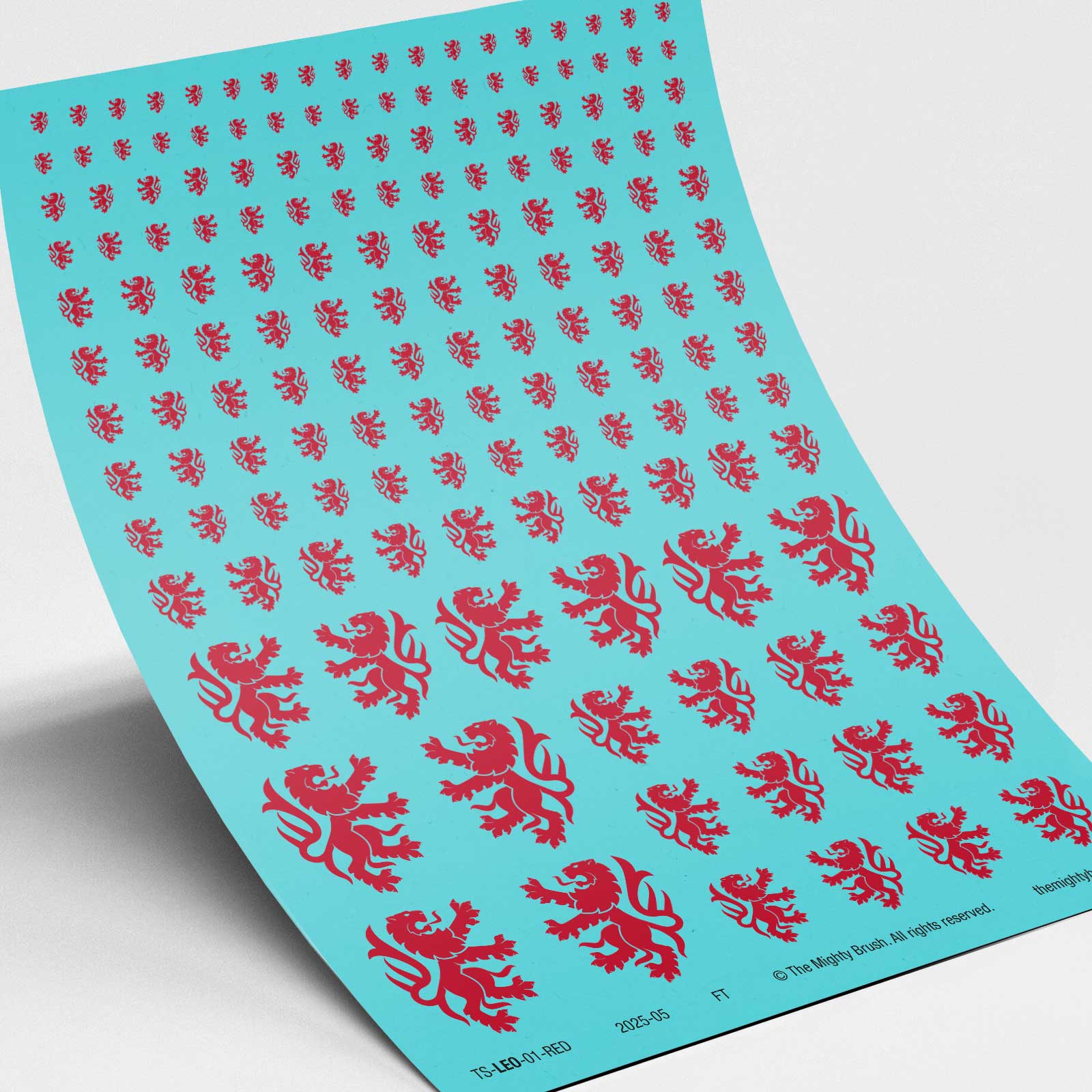 heraldic-lions-v1-red-transfers-decals-closeup Heraldic Lion waterslide transfers decals - red