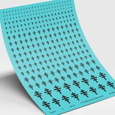 The Mighty Brush Triple Crucifix Waterslide Transfers Decals - Black