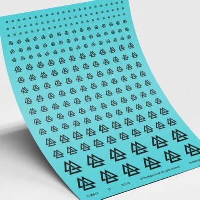 The Mighty Brush Valknut Waterslide Transfers Decals - Black