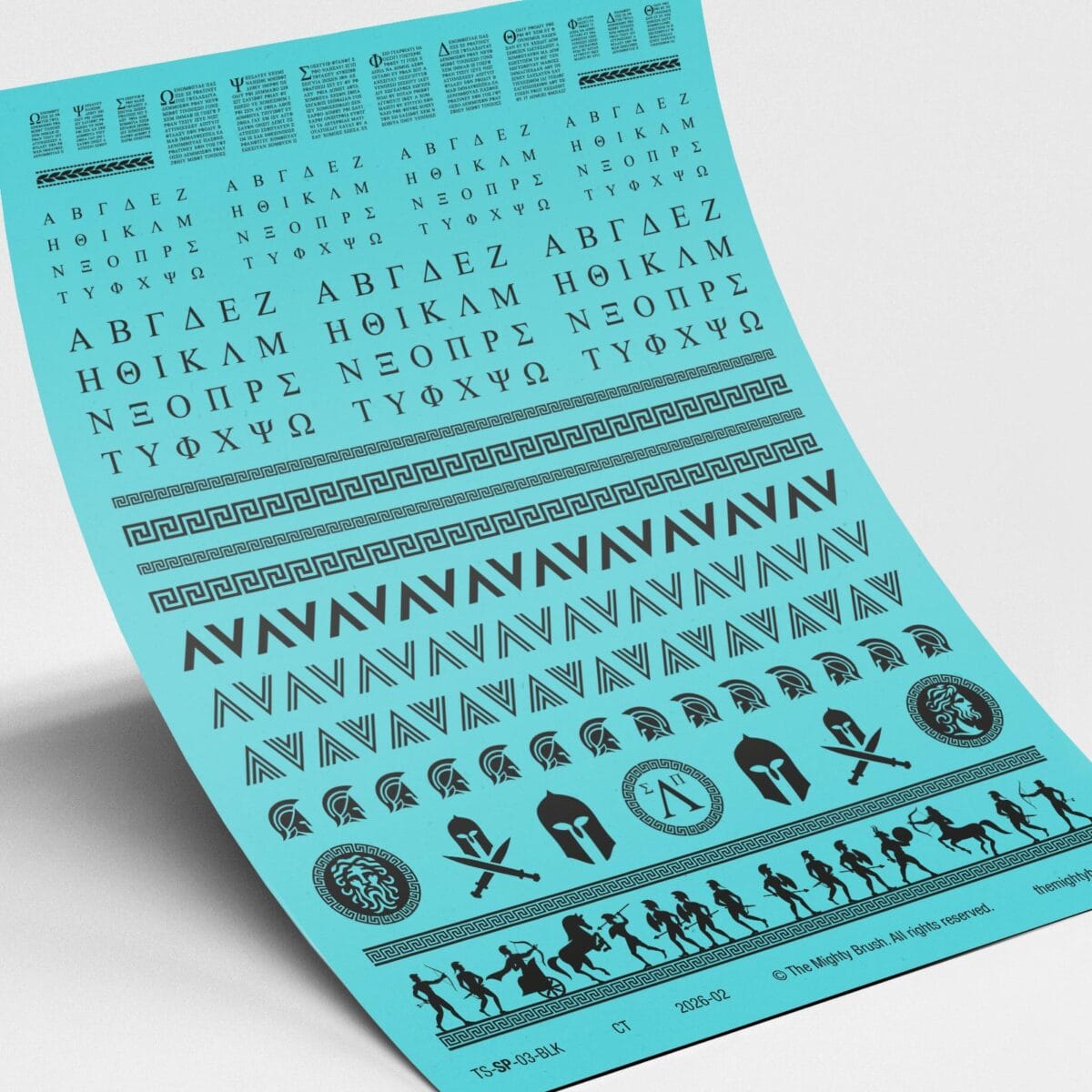 Spartan & Greek waterslide transfers / decals