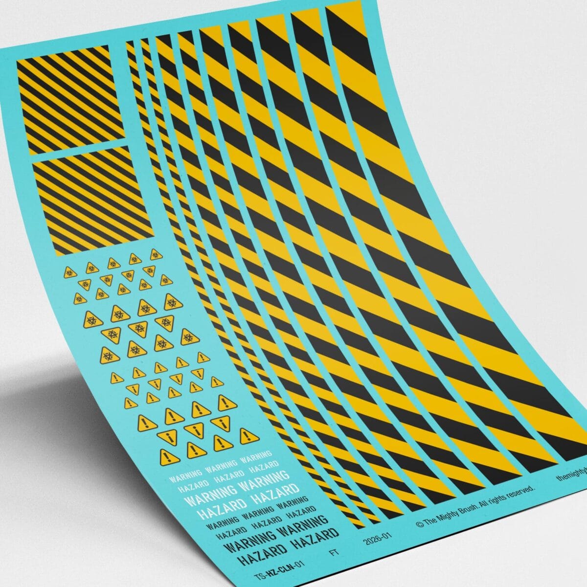 Hazard Stripes Waterslide Transfers Decals